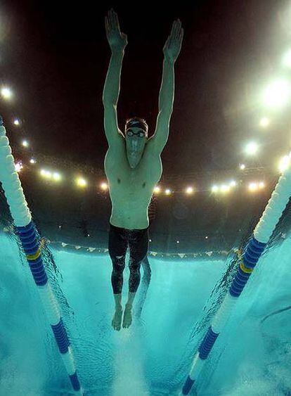 Phelps, durante la prueba de los 400 metros estilos.