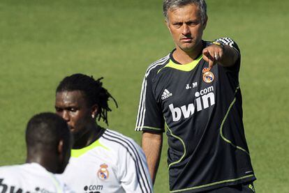 Mourinho, durante el entrenamiento