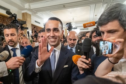 Luigi Di Maio, a su llegada el martes a una rueda de prensa.