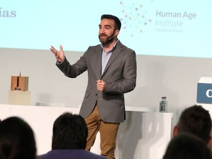 El emprendedor Francisco Polo, director general de Change.org en Espa&ntilde;a, durante la clase magistral impartida ayer en Cinco D&iacute;as.