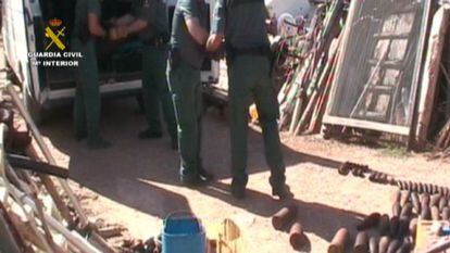 Parte de la munición incautada por la Guardia Civil en Villastar (Teruel)