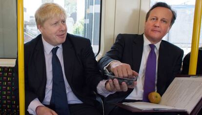 David Cameron (derecha) junto a Boris Johnson, alcalde Londres.