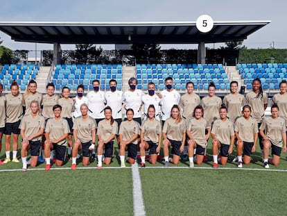 La plantilla del Real Madrid femenino, el pasado martes.