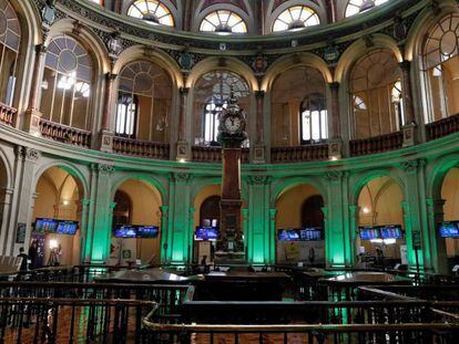 Patio de operaciones de la Bolsa de Madrid.