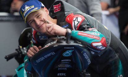 Fabio Quartararo, tras lograr la pole en Jerez. 