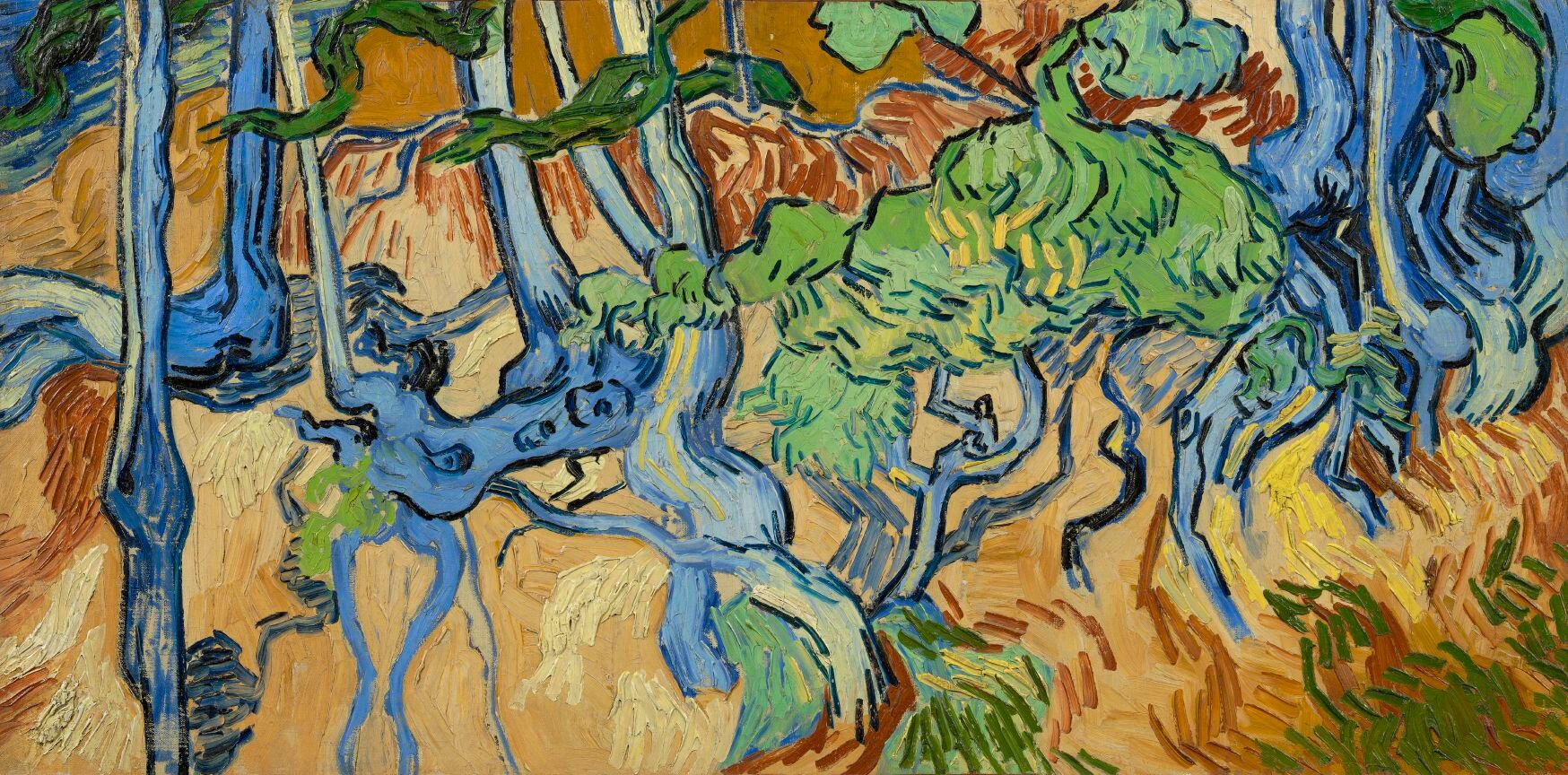 'Tree Roots' ('Raíces de árbol'), Vincent van Gogh, Auvers-sur-Oise, 1890, óleo sobre lienzo, 50,3 cm x 100,1 cm. Cortesía del Museo Van Gogh, Ámsterdam (Vincent van Gogh Foundation).