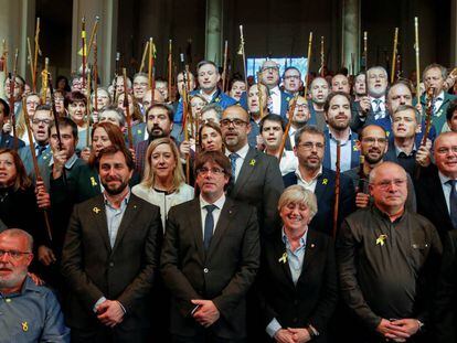 Acto en Bruselas de Puigdemont con 200 alcaldes independentistas. 