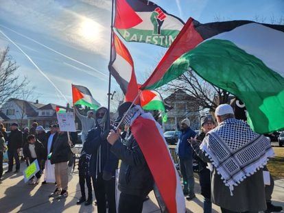 A pro-Palestinian demonstration in Hamtramck, Michigan.