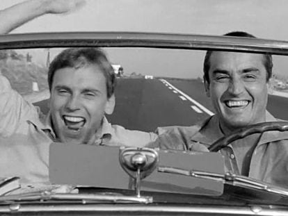 Vittorio Gassman y Jean-Louis Trintignant en 'La escapada' (1962).
