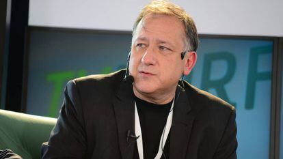 Carlos A. Scolari, durante una conferencia.