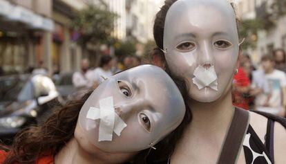 Protesta contra los recortes en pol&iacute;tica cultural en Galicia.