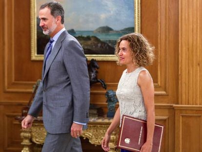 Felipe VI recibi&oacute; ayer en el Palacio de la Zarzuela a la presidenta del Congreso, Meritxell Batet.
