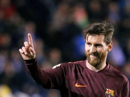 Messi, en el último duelo del Barça ante el Deportivo.