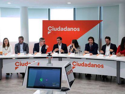Reunión de la ejecutiva permanente de Cs, el pasado lunes.