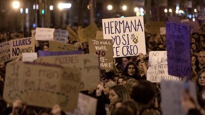 Manifestación feminista en Barcelona el pasado 8 de marzo.