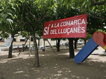 Cartell a favor del sí a Sant Boi de Lluçanès.