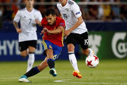 Ceballos, durante la final del Europeo sub-21 ante Alemania.