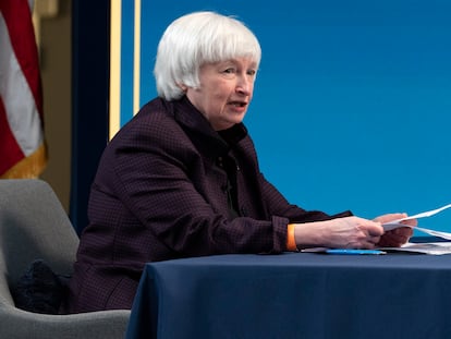 La secretaria del Tesoro de EE UU, Janet Yellen, en febrero pasado.