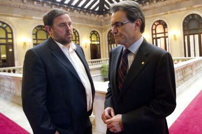 Artur Mas con su socio de gobierno Oriol Junqueras