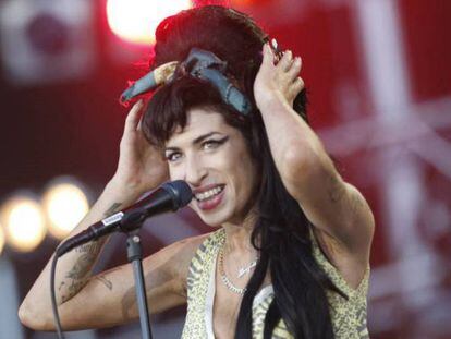 Amy Winehouse en su actuación en el festival Rock in Río de Madrid en 2008.