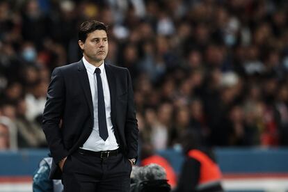 Mauricio Pochettino, en un partido del PSG contra el Lyon el 21 de septiembre de 2021.