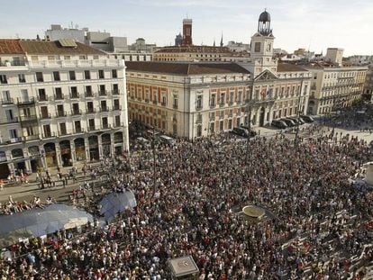 Concentraci&oacute;n en la Puerta del Sol con motivo del primer aniversario del 15M.