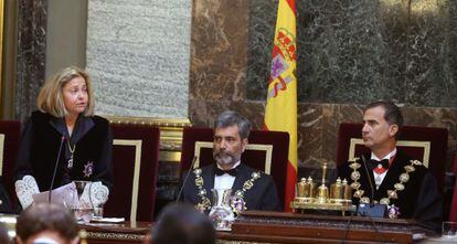 Consuelo Madrigal durante la apertura del año judicial, en septiembre pasado.