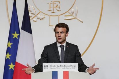 Emmanuel Macron, durante un discurso en París el pasado jueves.