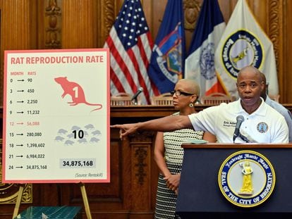 Eric Adams, entonces presidente del condado de Brooklyn, anunciaba en septiembre de 2019 los resultados de un programa piloto contra las ratas.