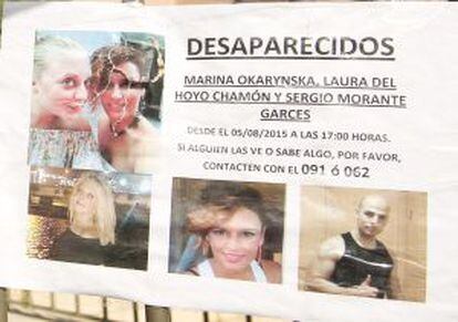 Las dos jóvenes desaparecidas y Sergio Morante, el exnovio de una de ellas.