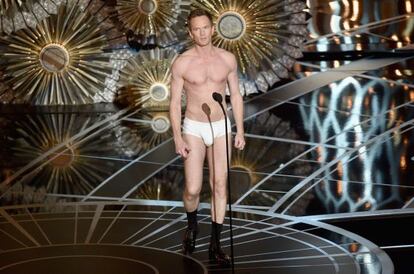 Neil Patrick Harris, el presentador de la gala, en un moment humorístic.