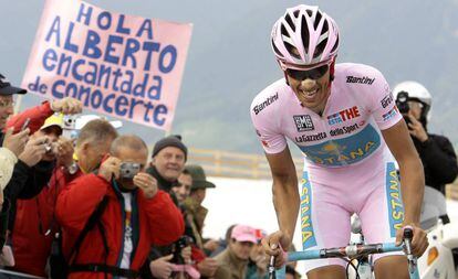 Contador, en el Giro de 2008.