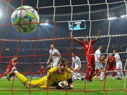 Ribéry marca un gol a Casillas en el Allianz Arena.