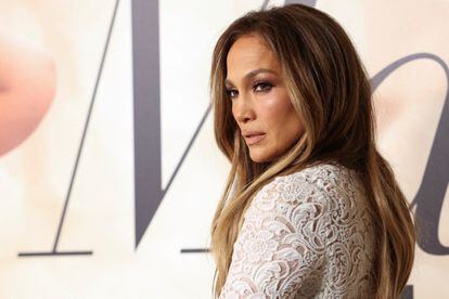 Jennifer Lopez en la 'premiere' de la película 'Cásate conmigo', de la que es protagonista, en febrero de 2022.