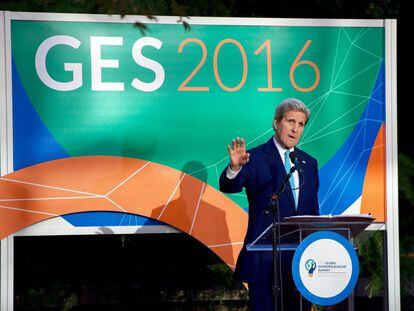 Kerry, en la apertura del GES 2016. 