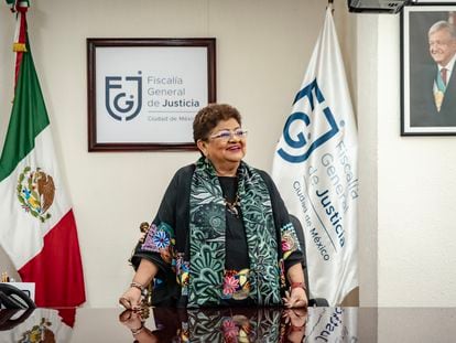 Ernestina Godoy en su oficina en Ciudad de México, el 9 de noviembre.