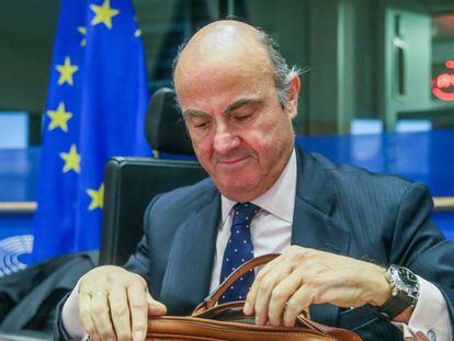 El todavía ministro de Economía español, Luis de Guindos, elegido por el Eurogrupo como nuevo vicepresidente del Banco Central Europeo (BCE).