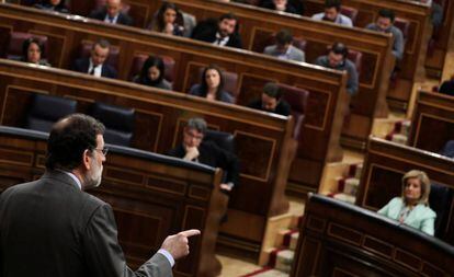 Mariano Rajoy durante una sesión de control en el Congreso.