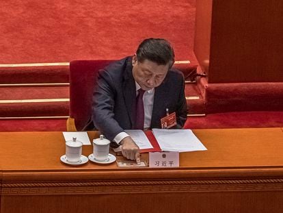 El presidente chino, Xi Jinping, durante una votación en marzo de 2021.