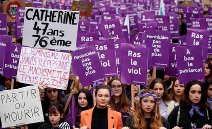 Miles de personas se manifestan este sábado en Francia contra la violencia machista