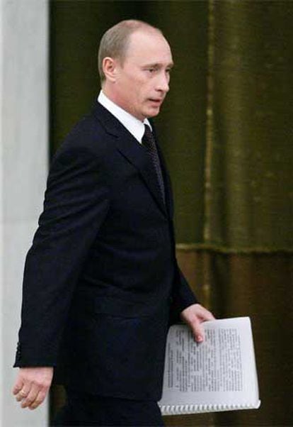 Vladímir Putin, momentos antes de pronunciar su discurso.