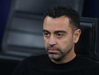 Xavi Hernández durante el partido entre el Inter y el Barcelona, de la fase de grupos de la Champions League, este martes.