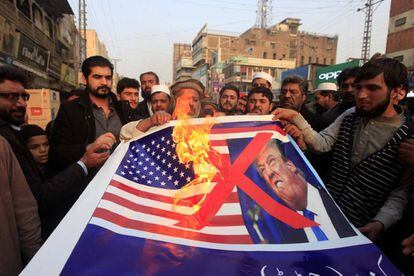 Protestas contra Trump este viernes en Peshawar, Pakistán