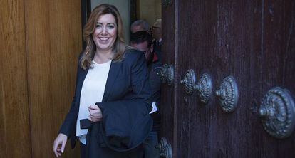 Susana D&iacute;az, a la salida del sal&oacute;n de plenos del Parlamento el mi&eacute;rcoles.