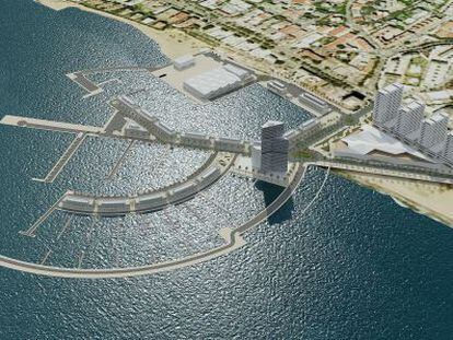 Recreación del proyecto del arquitecto José Seguí del puerto de La Bajadilla.