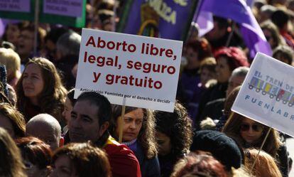 Marcha en Madrid contra la Ley del aborto el 1 de febrero.