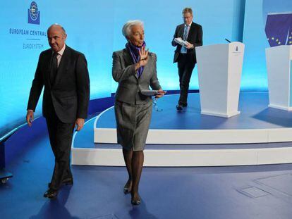 Christine Lagarde y Luis de Guindos, el día 15 en el BCE.