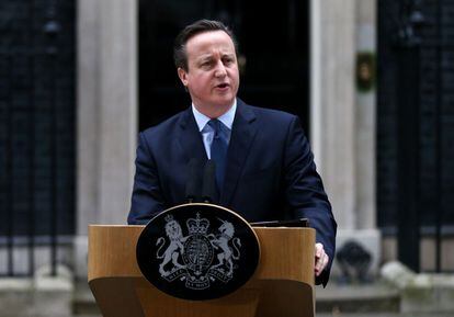 David Cameron a les portes de Downing Street aquest dissabte.