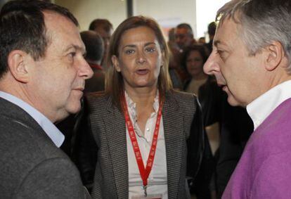 Caballero, Silva y José Blanco, en un acto del PSdeG en 2012.