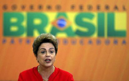 La presidenta de Brasil, Dilma Rousseff, en la presentaci&oacute;n del plan. 